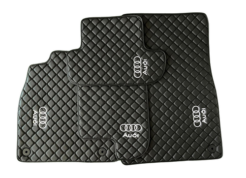 Audi Premium Custom Fit Leather Car Floor Mats – Full Set Interior Leather Floor Mats for Cars