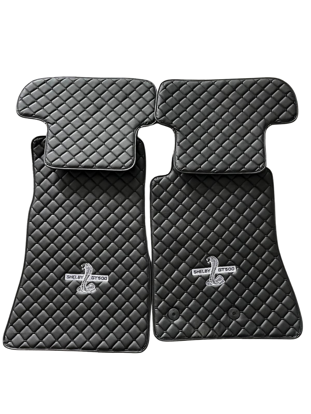 Shelby GT500 Premium Custom Fit Leather Car Floor Mats – Full Set Interior Leather Floor Mats for Cars