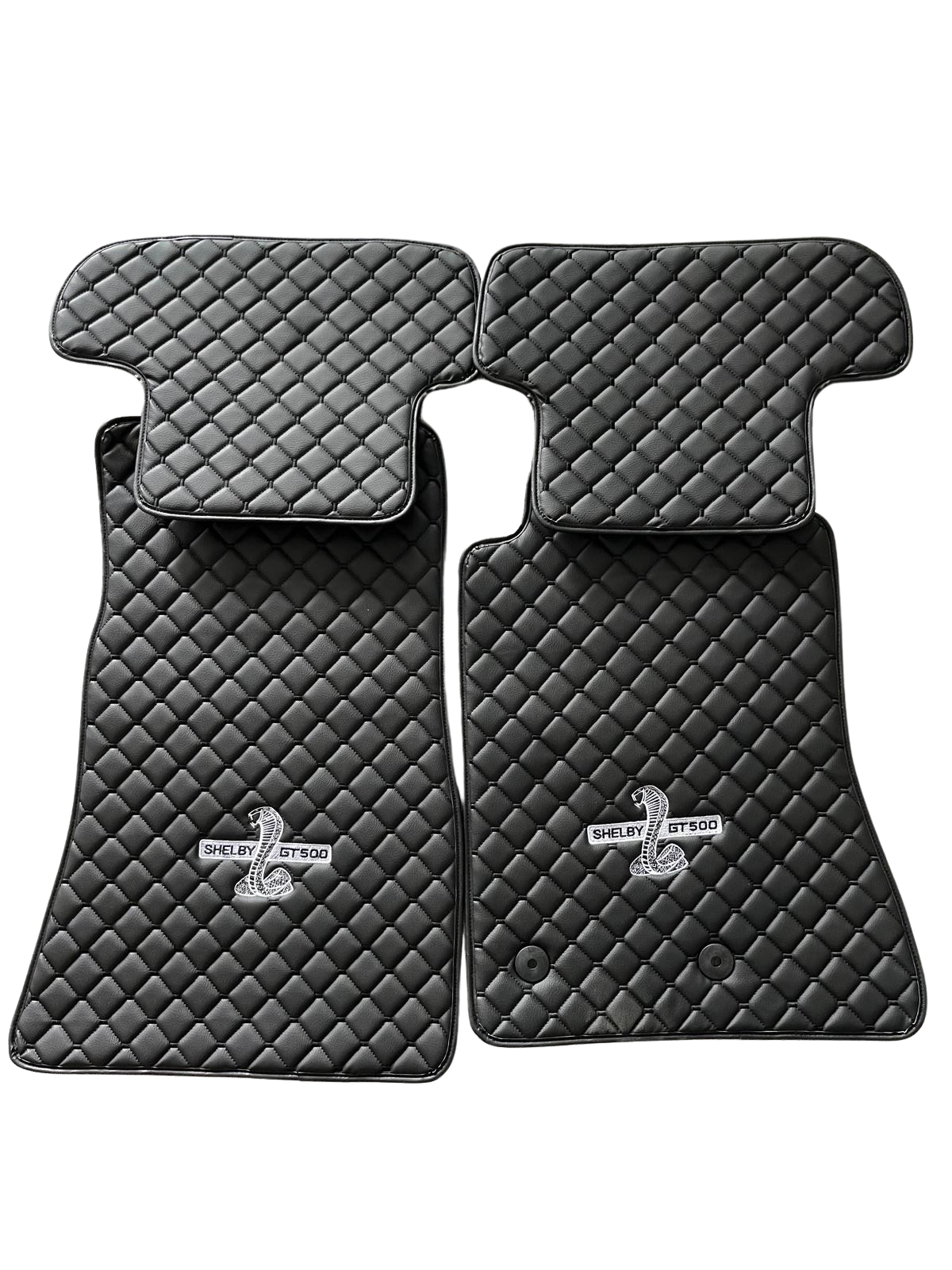 Shelby GT500 Premium Custom Fit Leather Car Floor Mats – Full Set Interior Leather Floor Mats for Cars