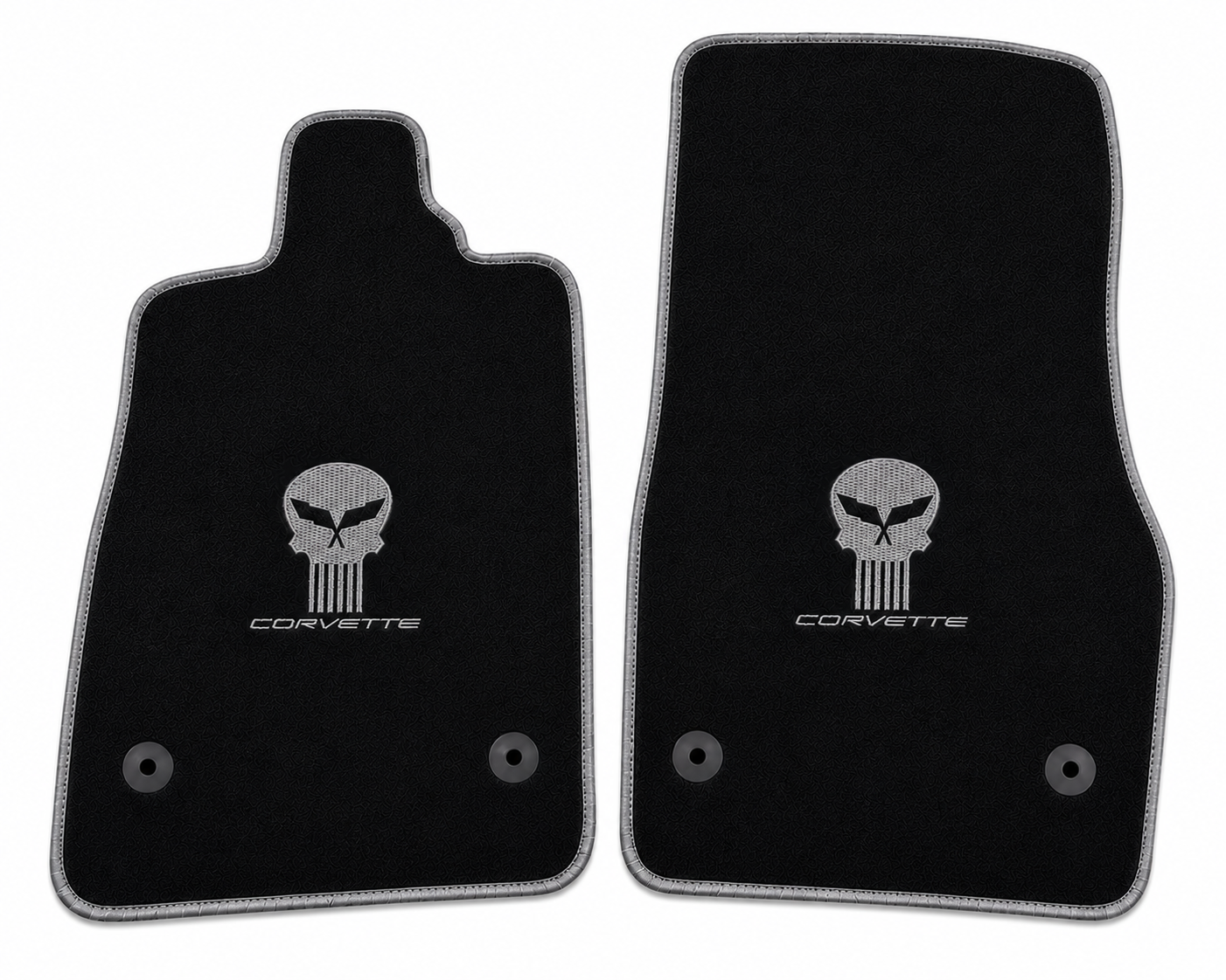 Corvette Jake Skull Premium Custom Fit Carpet Car Floor Mats – Full Set Interior Floor Mats for Cars