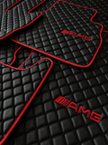 Mercedes Benz AMG Premium Custom Fit Leather Car Floor Mats – Full Set Interior Leather Floor Mats for Cars
