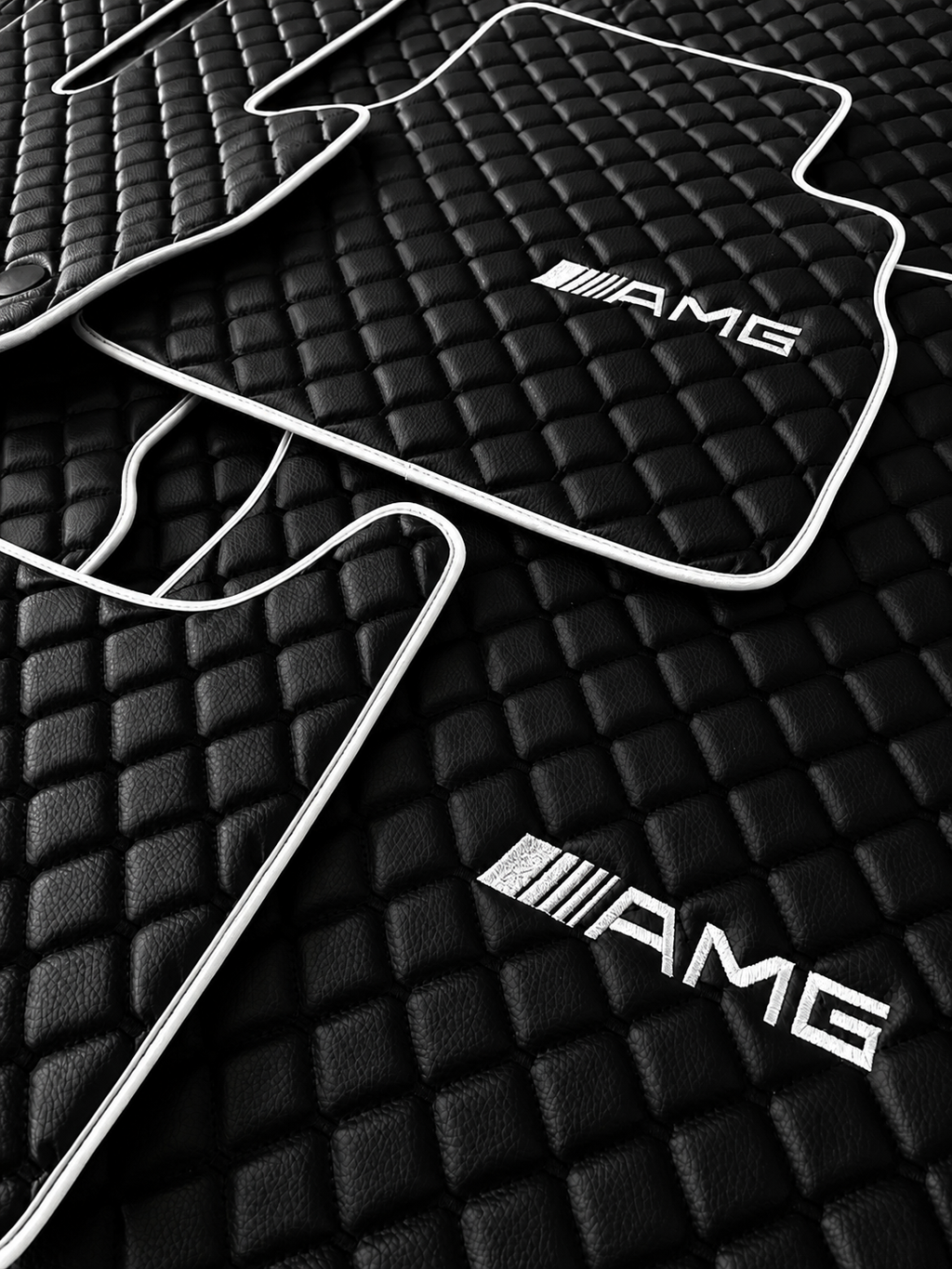 Mercedes Benz AMG Premium Custom Fit Leather Car Floor Mats – Full Set Interior Leather Floor Mats for Cars