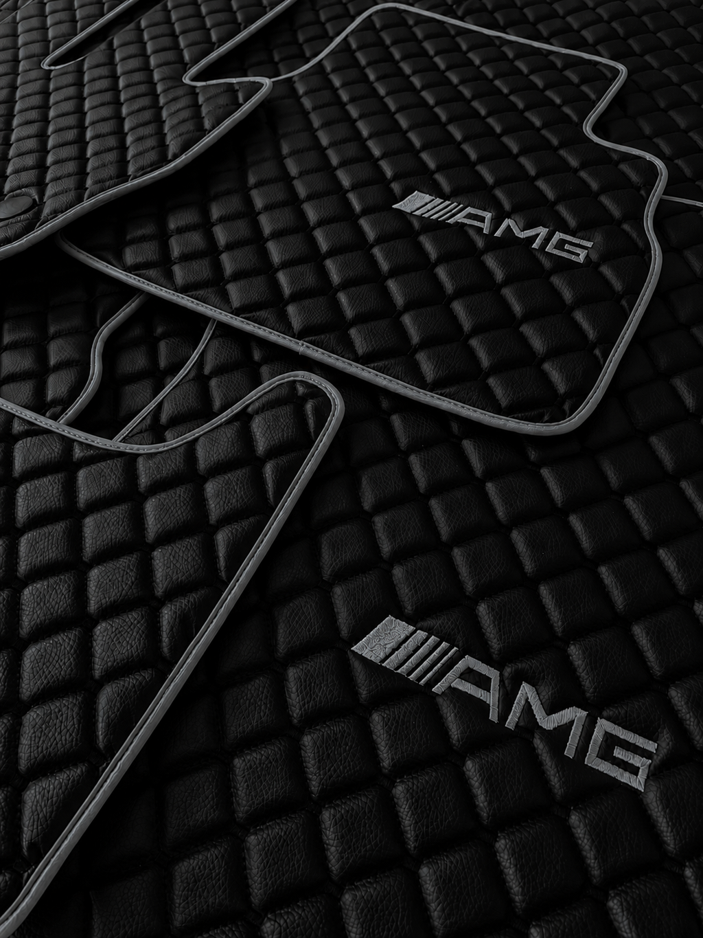 Mercedes Benz AMG Premium Custom Fit Leather Car Floor Mats – Full Set Interior Leather Floor Mats for Cars