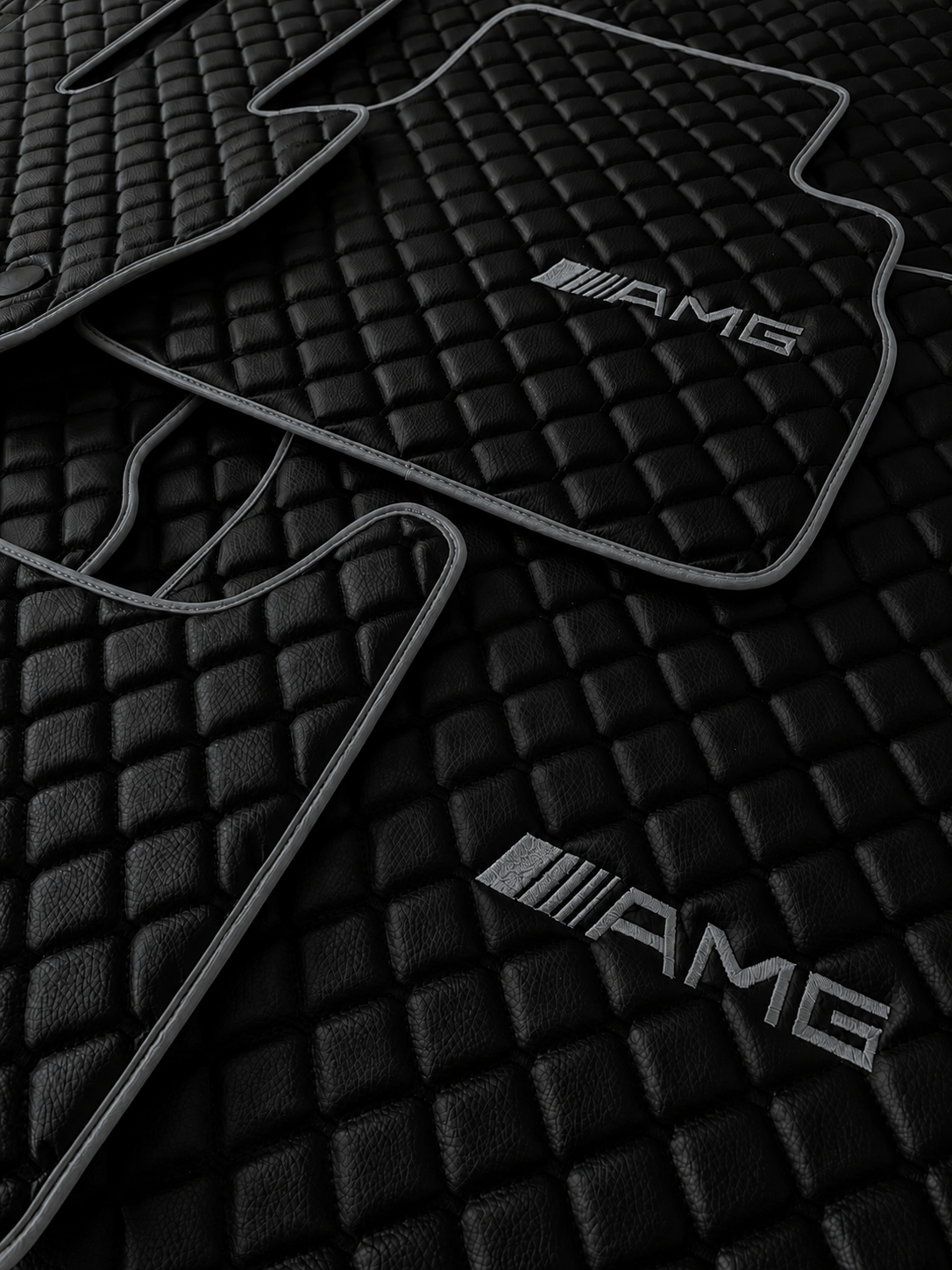 Mercedes Benz AMG Premium Custom Fit Leather Car Floor Mats – Full Set Interior Leather Floor Mats for Cars