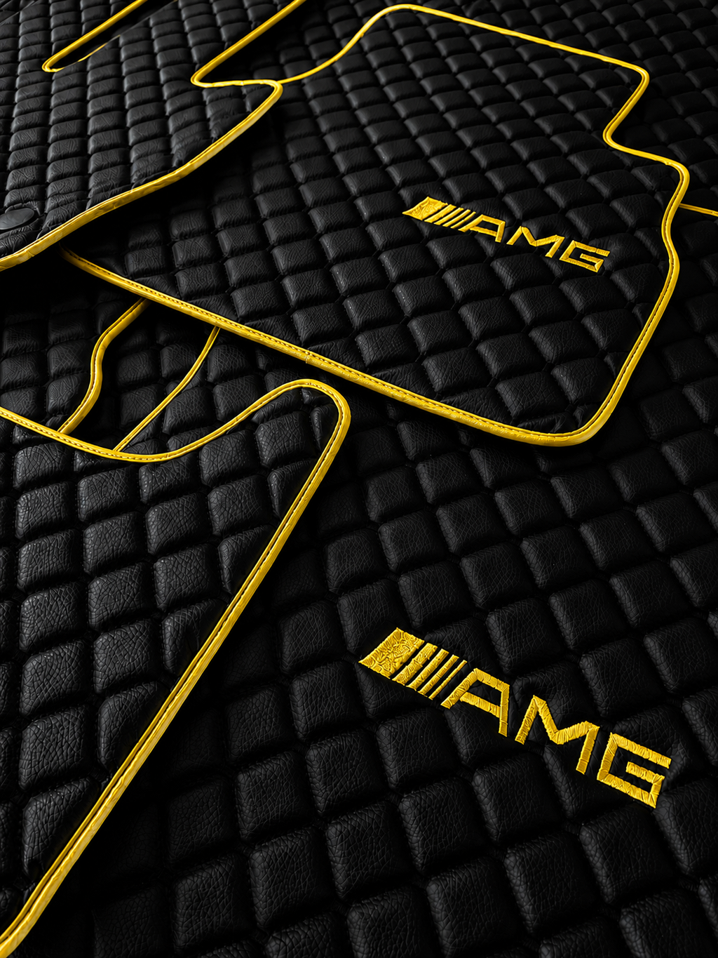 Mercedes Benz AMG Premium Custom Fit Leather Car Floor Mats – Full Set Interior Leather Floor Mats for Cars
