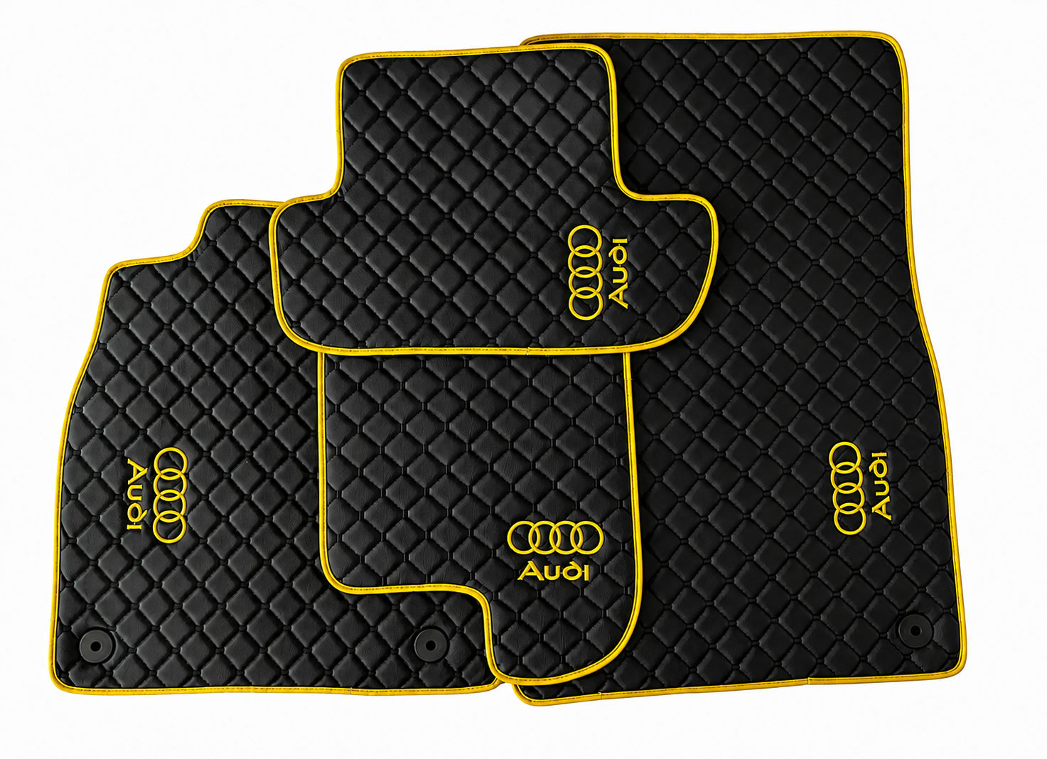 Audi Premium Custom Fit Leather Car Floor Mats – Full Set Interior Leather Floor Mats for Cars