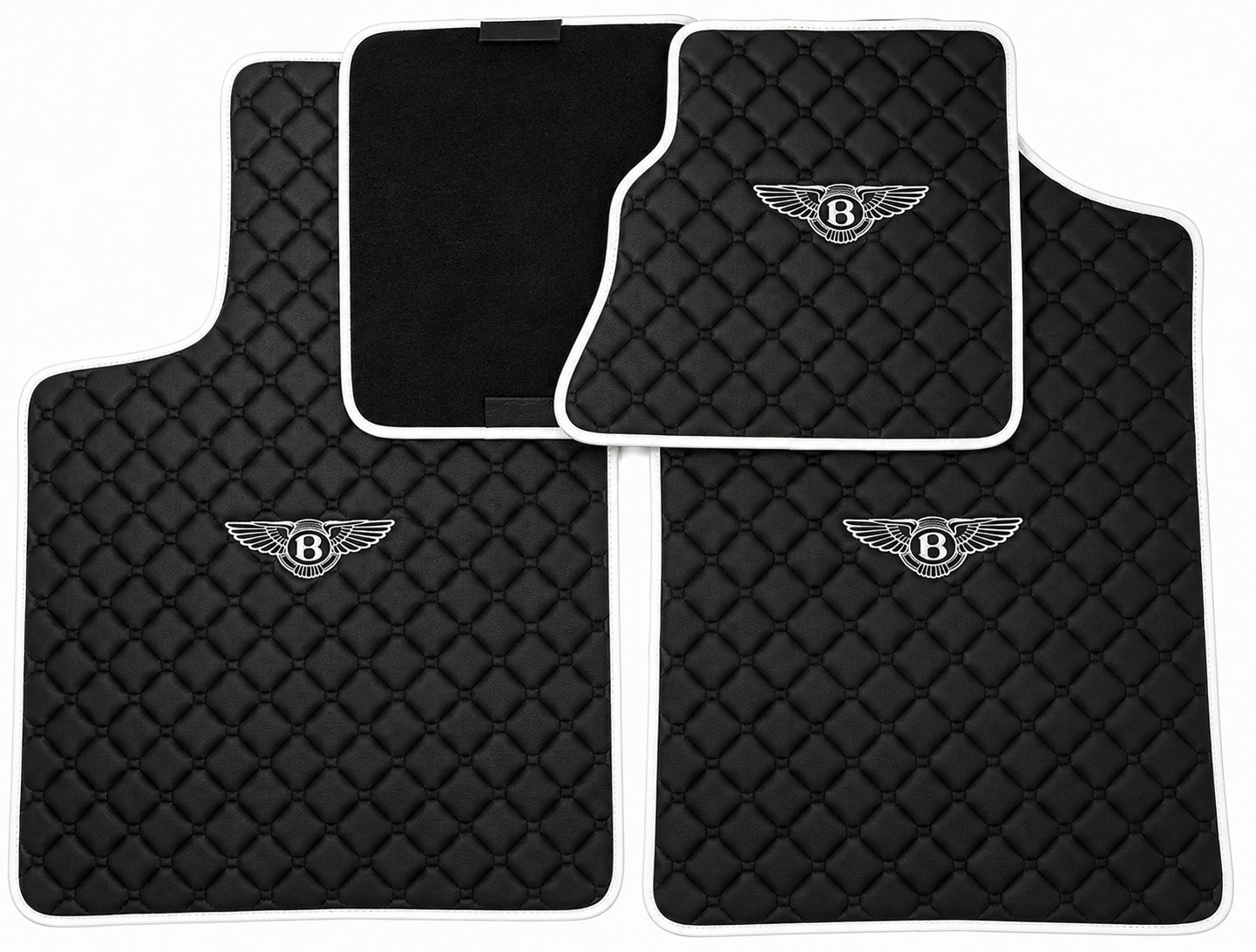 Bentley Premium Custom Fit Leather Car Floor Mats – Full Set Interior Leather Floor Mats for Cars
