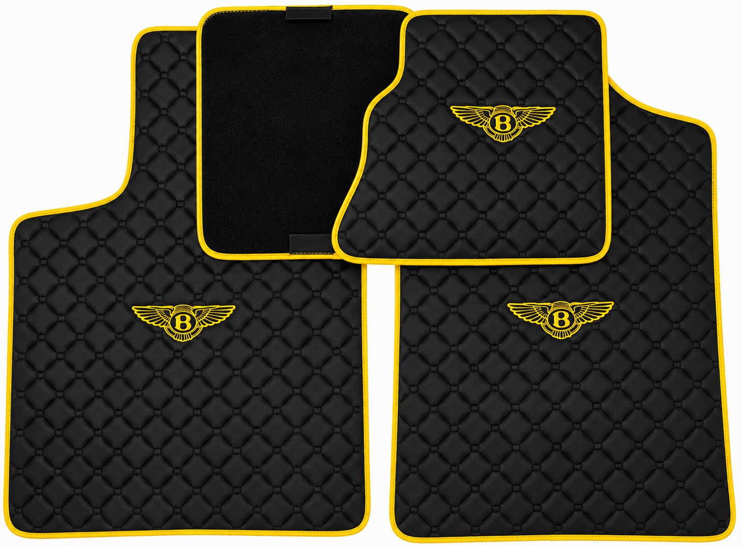 Bentley Premium Custom Fit Leather Car Floor Mats – Full Set Interior Leather Floor Mats for Cars