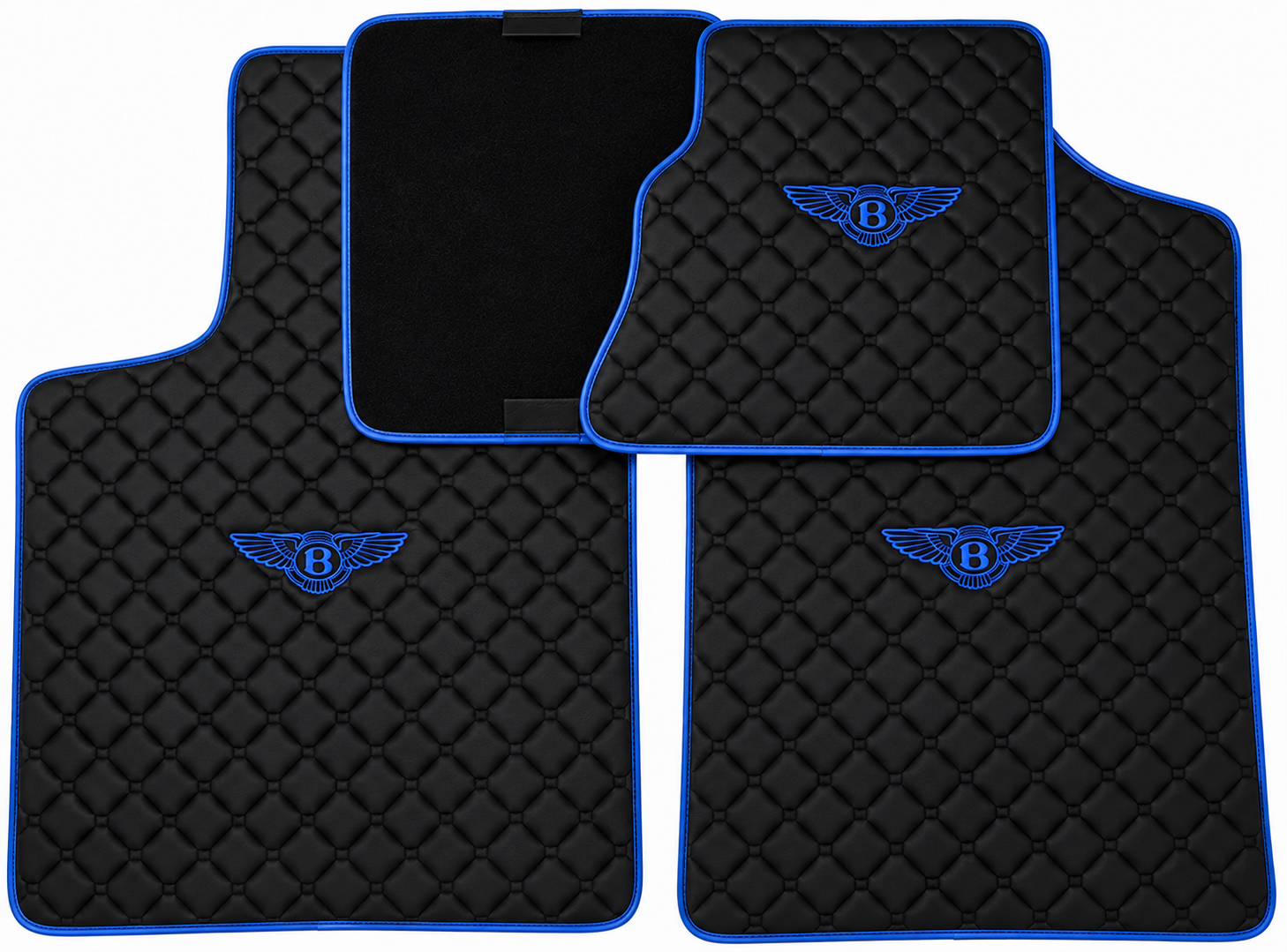 Bentley Premium Custom Fit Leather Car Floor Mats – Full Set Interior Leather Floor Mats for Cars