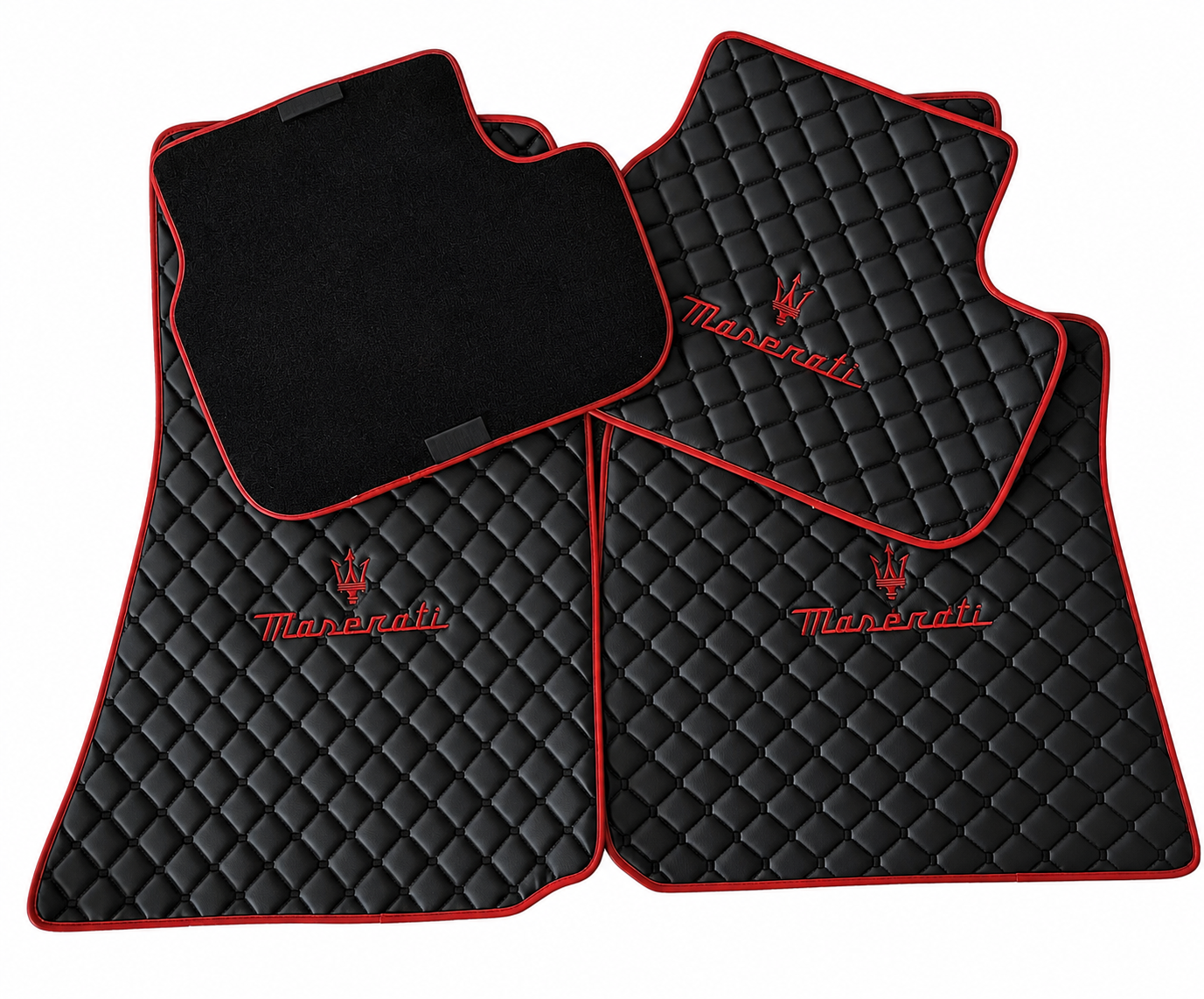 Maserati Premium Custom Fit Leather Car Floor Mats – Full Set Interior Leather Floor Mats for Cars