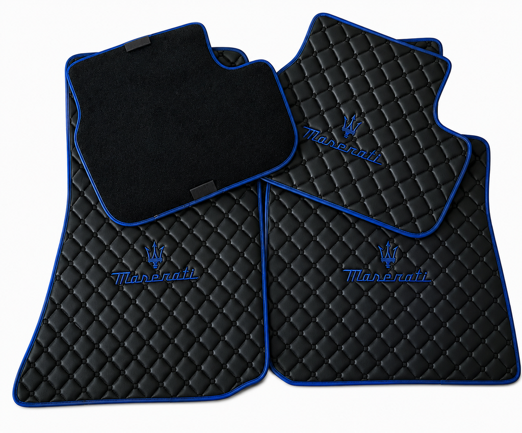 Maserati Premium Custom Fit Leather Car Floor Mats – Full Set Interior Leather Floor Mats for Cars