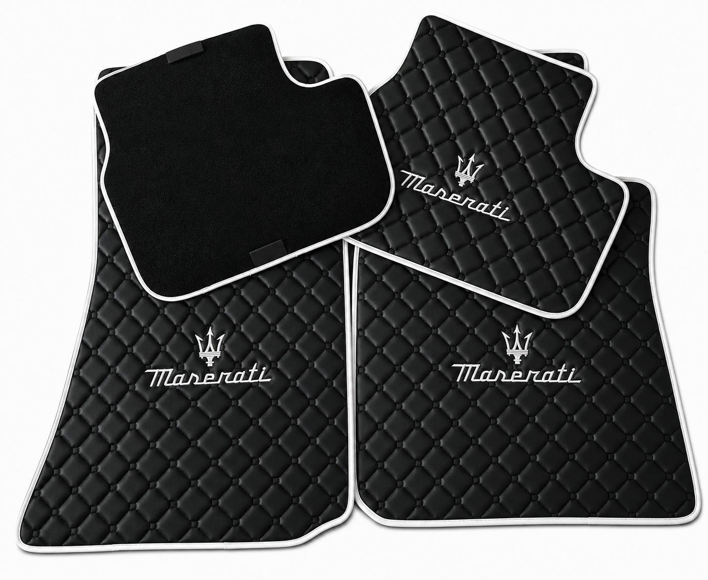 Maserati Premium Custom Fit Leather Car Floor Mats – Full Set Interior Leather Floor Mats for Cars