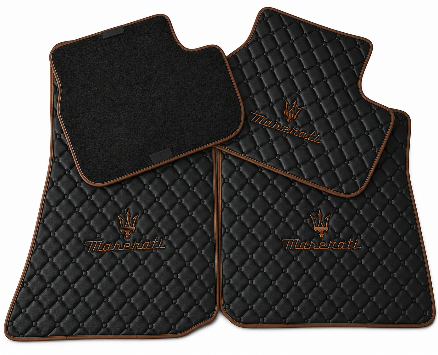 Maserati Premium Custom Fit Leather Car Floor Mats – Full Set Interior Leather Floor Mats for Cars