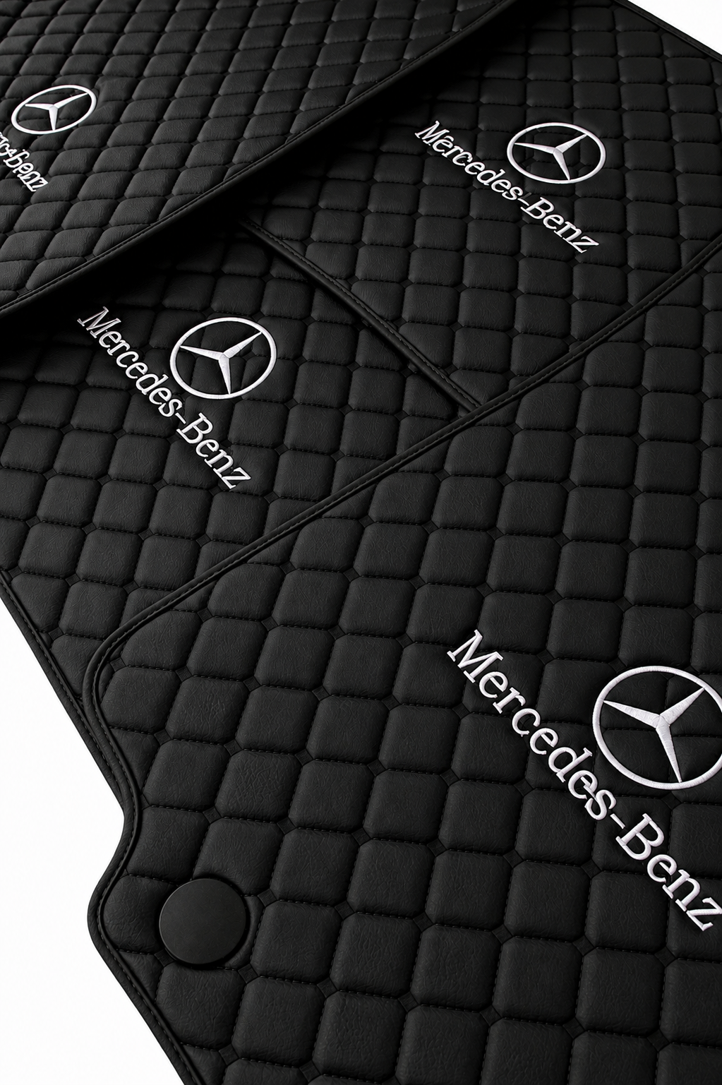 Mercedes Benz Premium Custom Fit Leather Car Floor Mats – Full Set Interior Leather Floor Mats for Cars