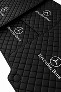 Mercedes Benz Premium Custom Fit Leather Car Floor Mats – Full Set Interior Leather Floor Mats for Cars