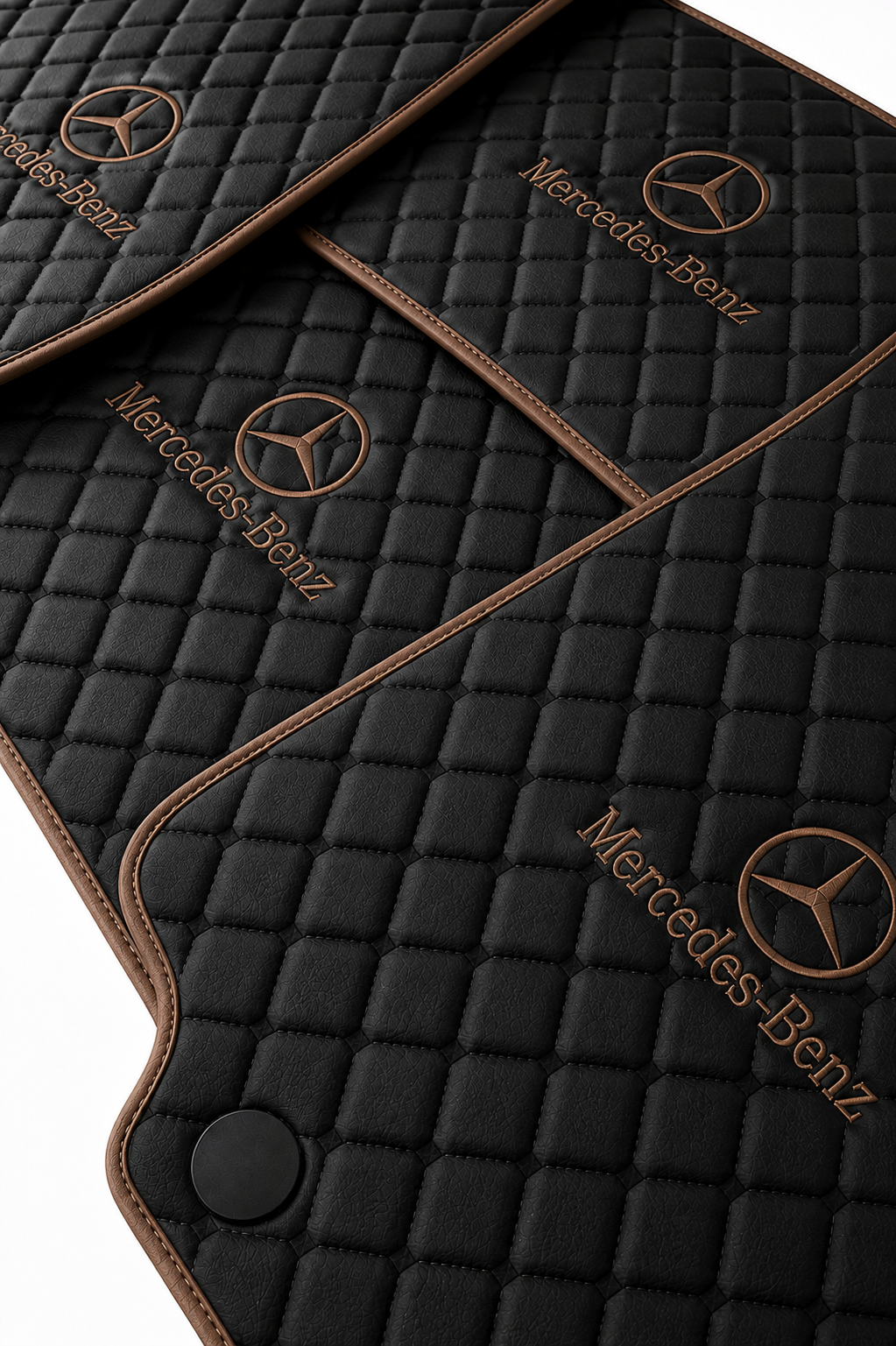 Mercedes Benz Premium Custom Fit Leather Car Floor Mats – Full Set Interior Leather Floor Mats for Cars