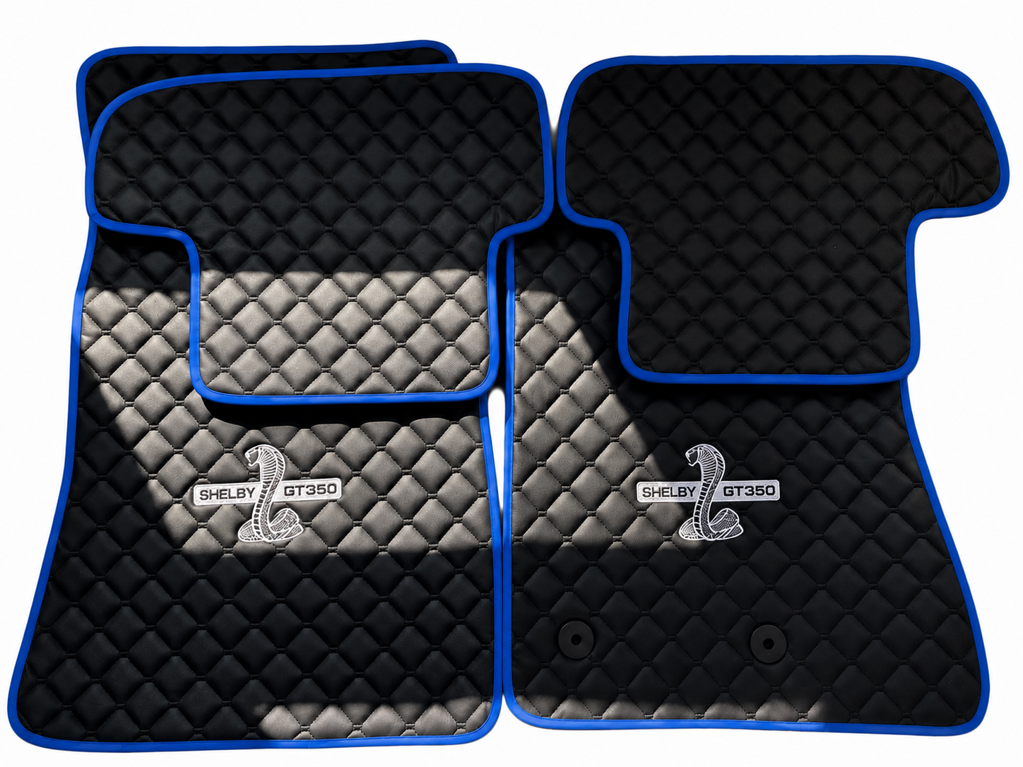 Shelby GT350 Premium Custom Fit Leather Car Floor Mats – Full Set Interior Leather Floor Mats for Cars