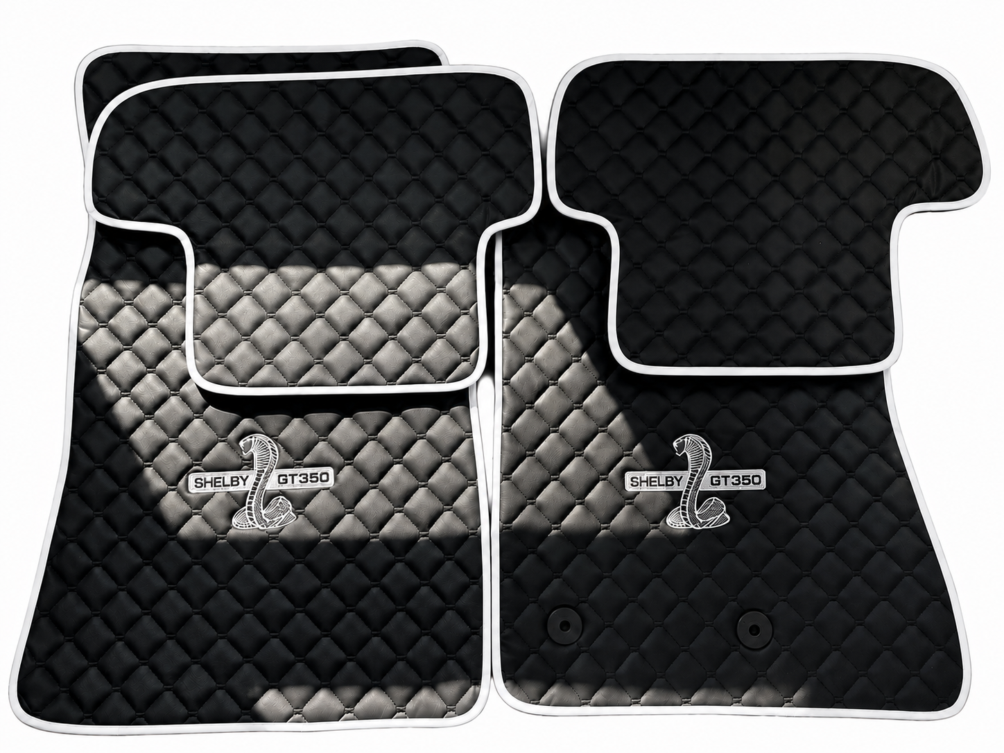 Shelby GT350 Premium Custom Fit Leather Car Floor Mats – Full Set Interior Leather Floor Mats for Cars