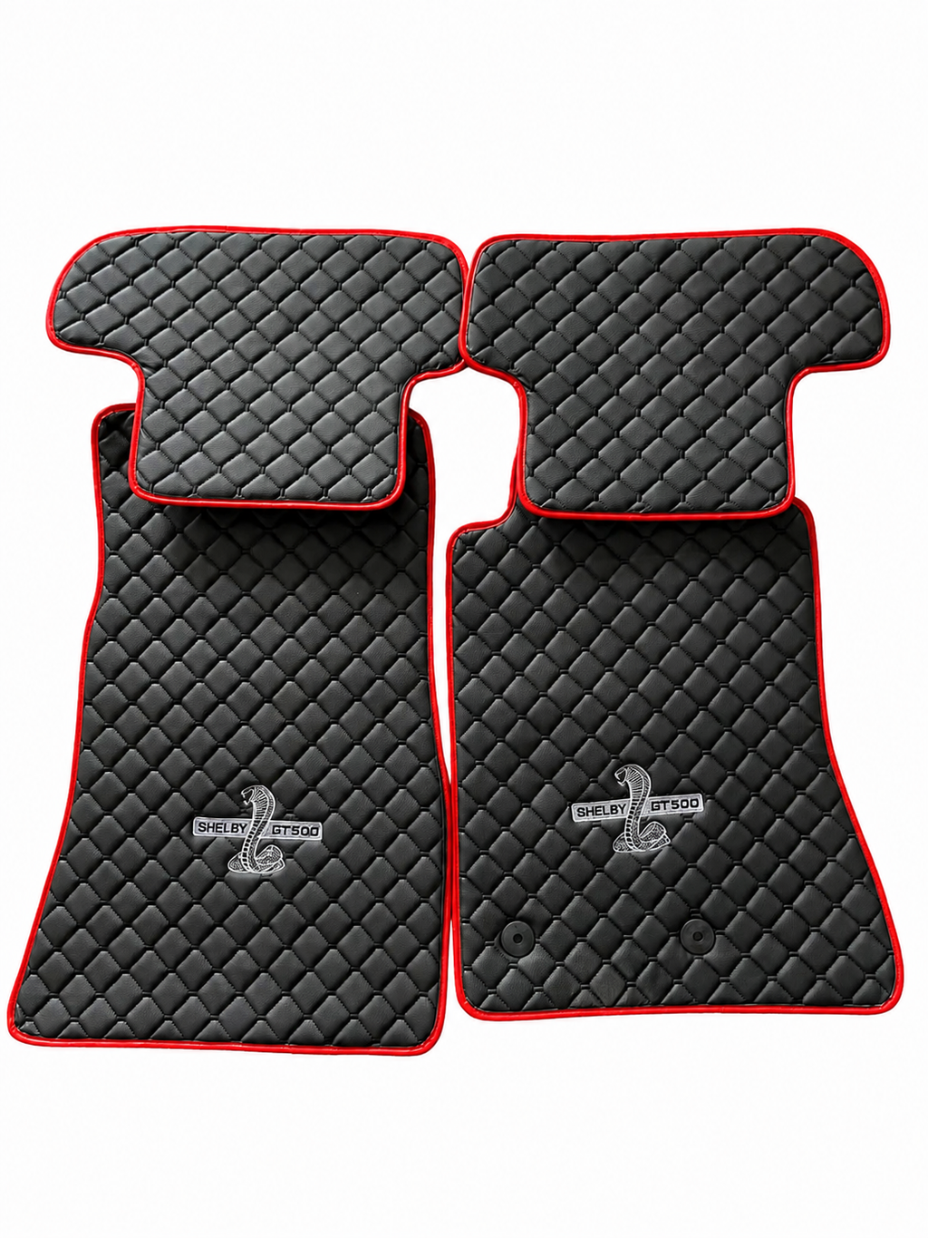 Shelby GT500 Premium Custom Fit Leather Car Floor Mats – Full Set Interior Leather Floor Mats for Cars