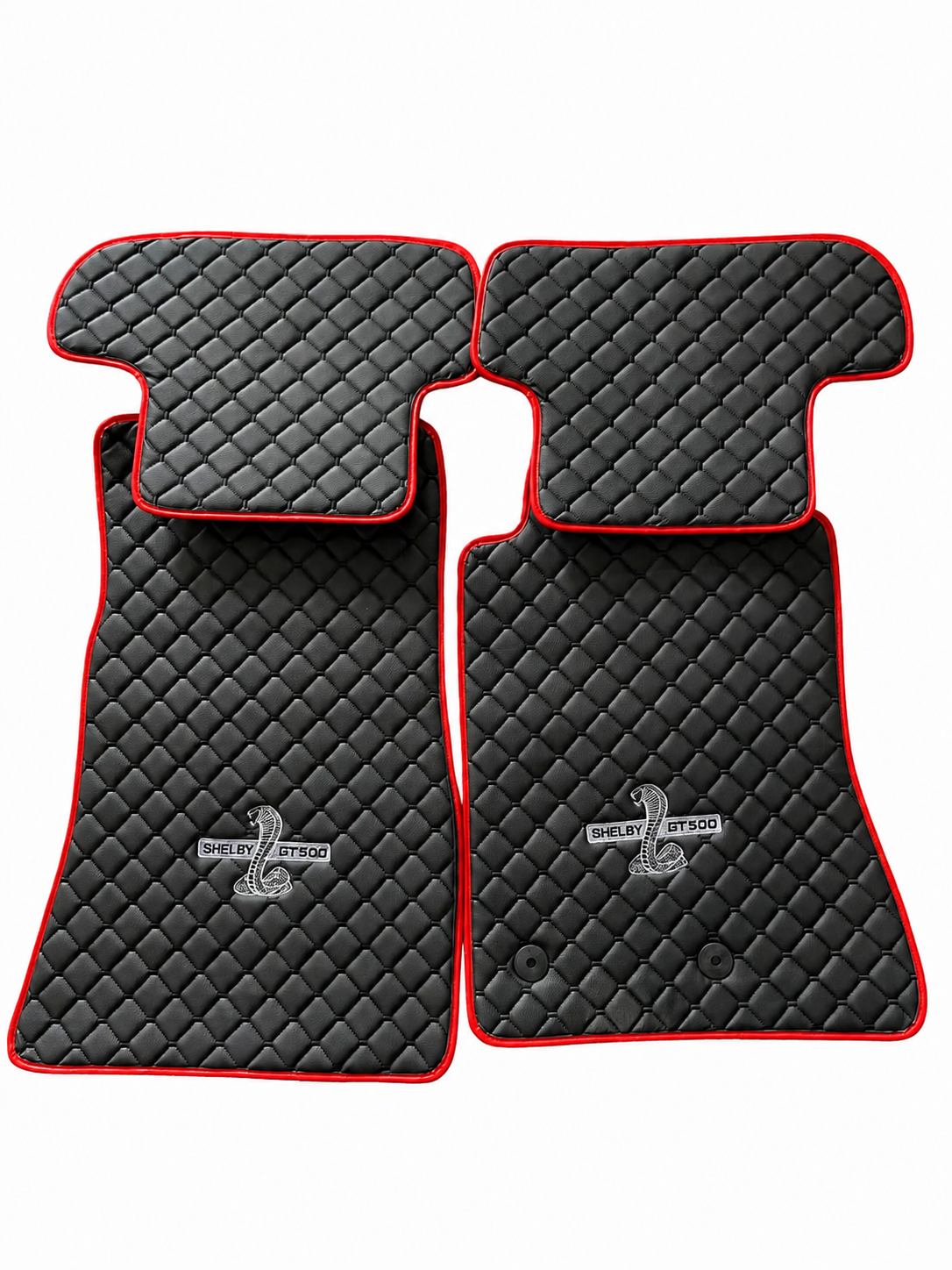 Shelby GT500 Premium Custom Fit Leather Car Floor Mats – Full Set Interior Leather Floor Mats for Cars