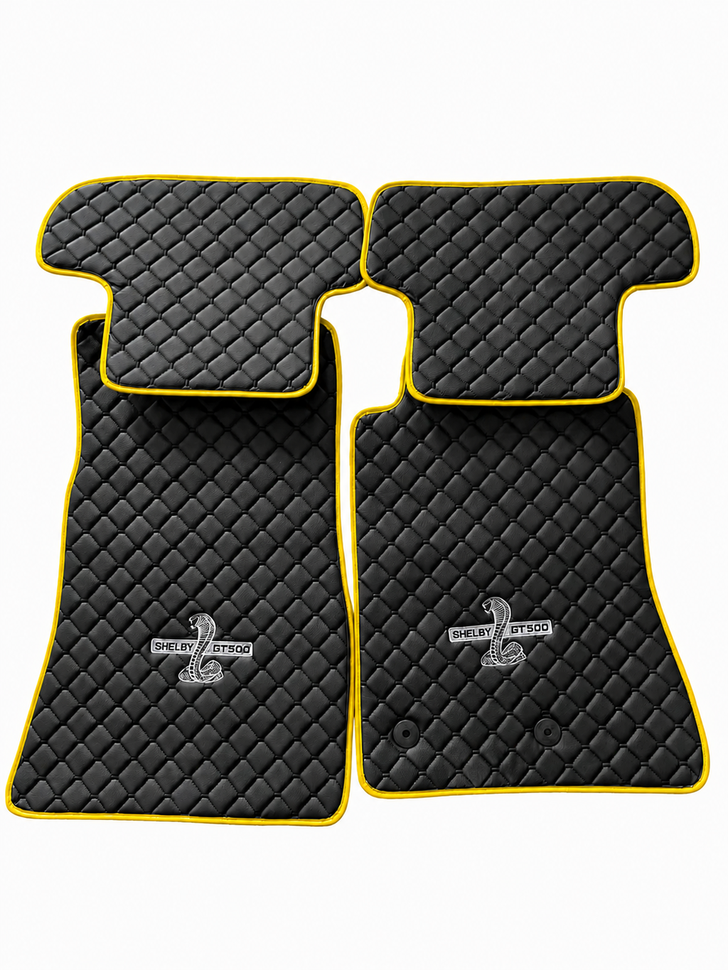 Shelby GT500 Premium Custom Fit Leather Car Floor Mats – Full Set Interior Leather Floor Mats for Cars