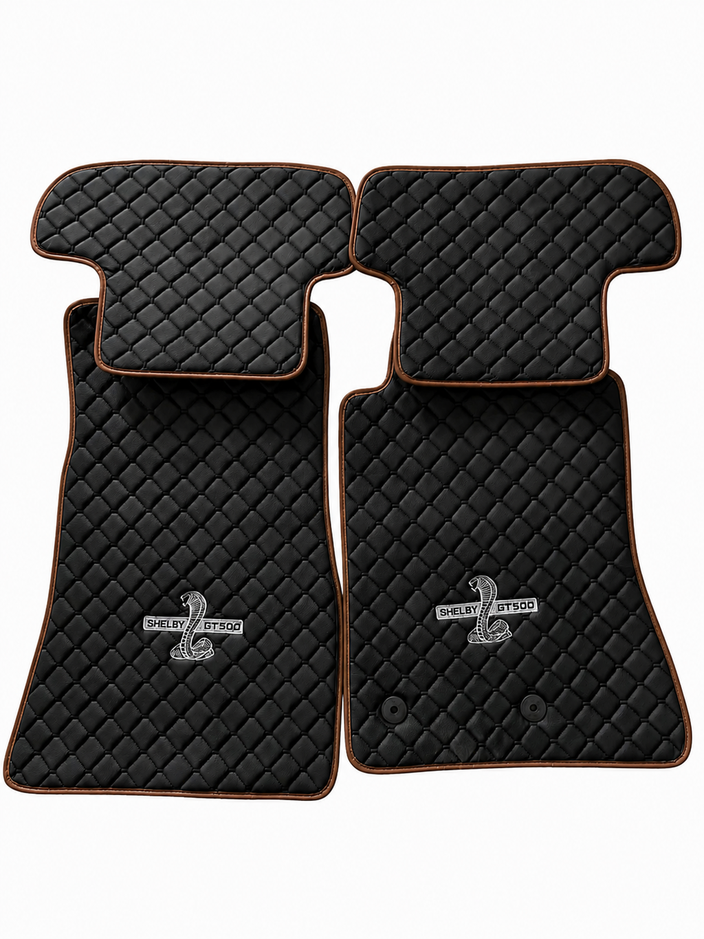Shelby GT500 Premium Custom Fit Leather Car Floor Mats – Full Set Interior Leather Floor Mats for Cars