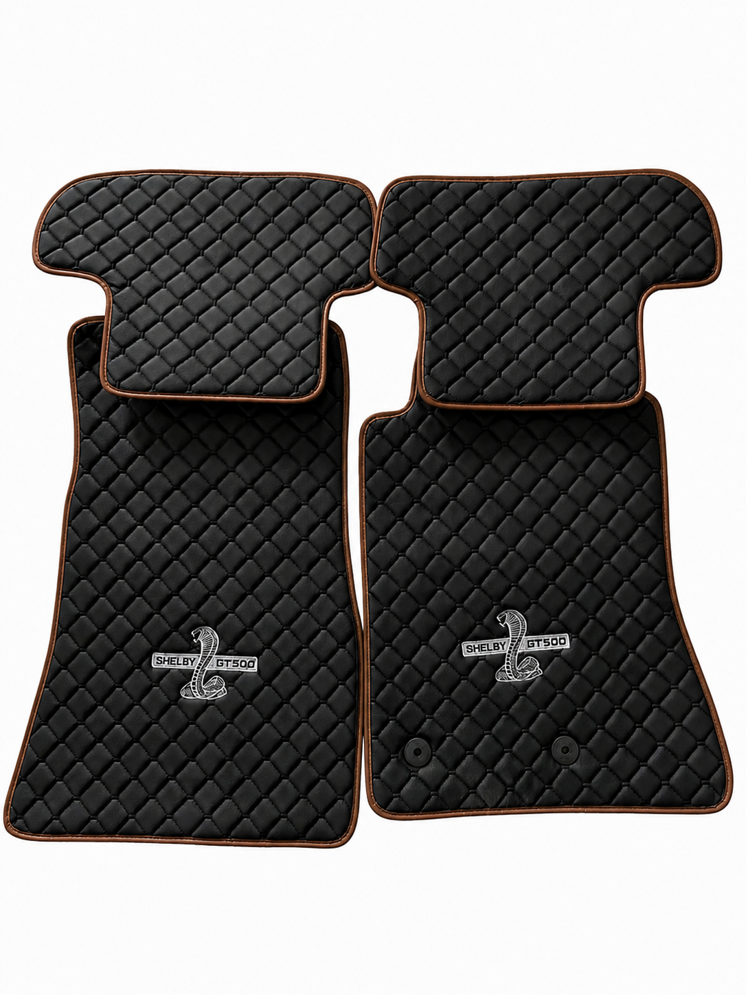 Shelby GT500 Premium Custom Fit Leather Car Floor Mats – Full Set Interior Leather Floor Mats for Cars