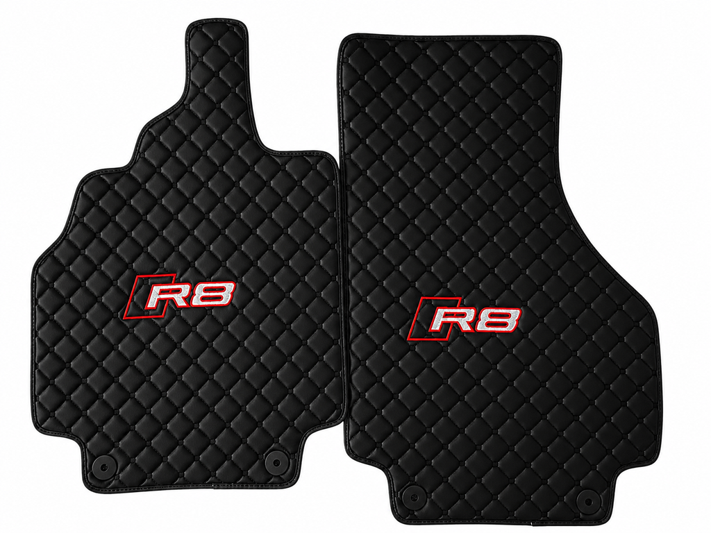 Audi R8 Premium Custom Fit Leather Car Floor Mats – Full Set Interior Leather Floor Mats for Cars
