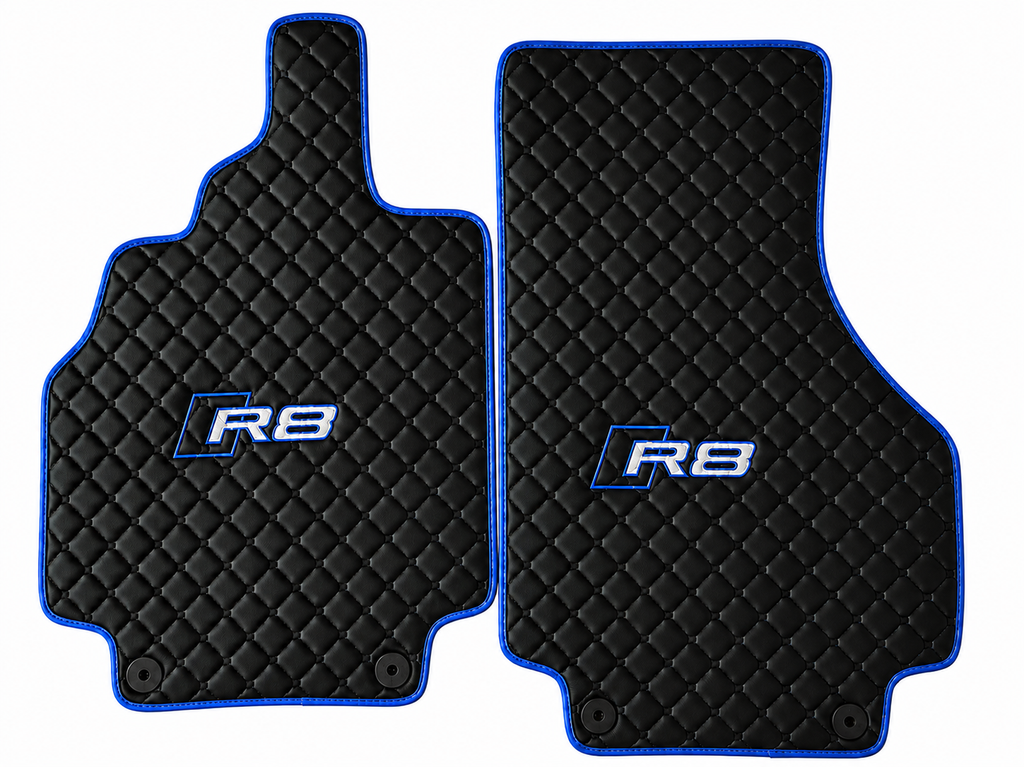 Audi R8 Premium Custom Fit Leather Car Floor Mats – Full Set Interior Leather Floor Mats for Cars