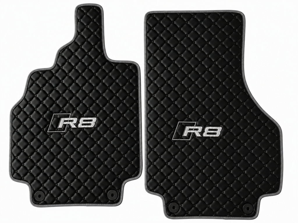Audi R8 Premium Custom Fit Leather Car Floor Mats – Full Set Interior Leather Floor Mats for Cars