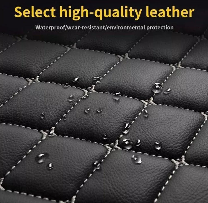 Ferrari Premium Leather Floor Mats  Diamond Quilted Design with Prancing Horse  Luxury Car Mat Set
