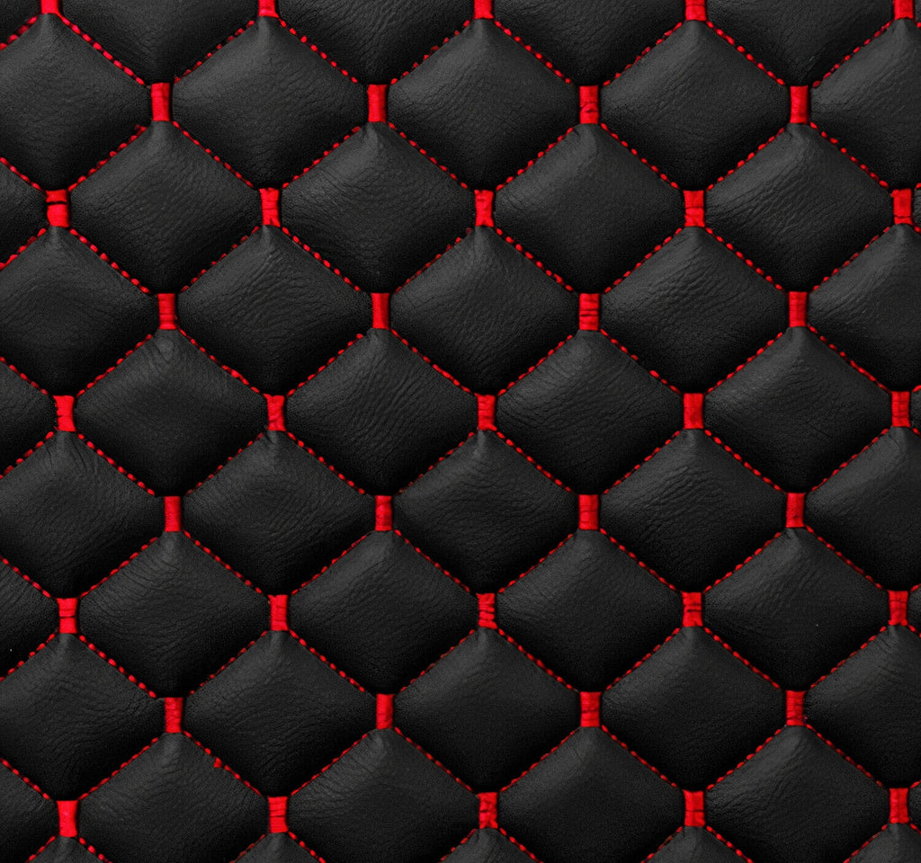 Ferrari Premium Leather Floor Mats  Diamond Quilted Design with Prancing Horse  Luxury Car Mat Set
